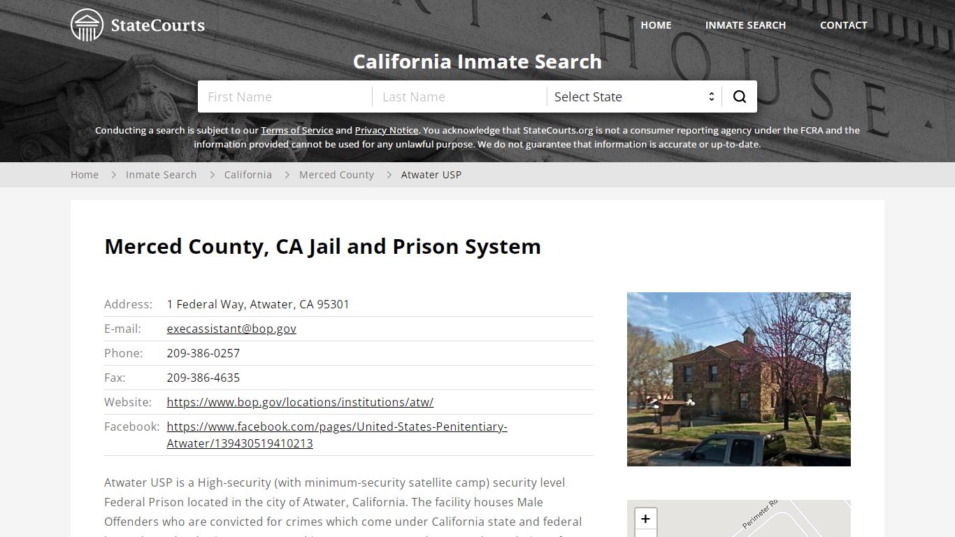 Atwater USP Inmate Records Search, California - StateCourts